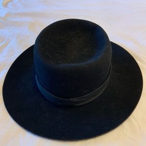 Janessa Leon black wide brim fedora